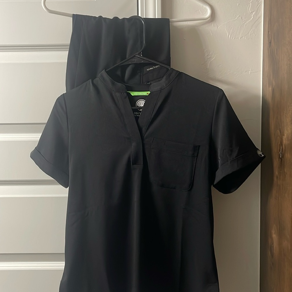 Healing Hands Black Scrub Set